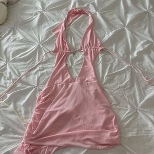 Tiger Mist Pink Halter Dress